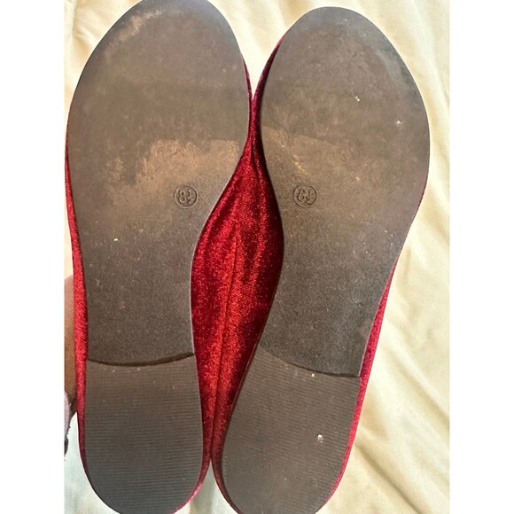 Shoedazzle 8.5 Burgundy Velvet slip on Flats - Picture 6 of 7